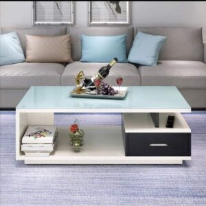 Coffee Table - 40 x 50 x 100 cm - White & Black - CT10