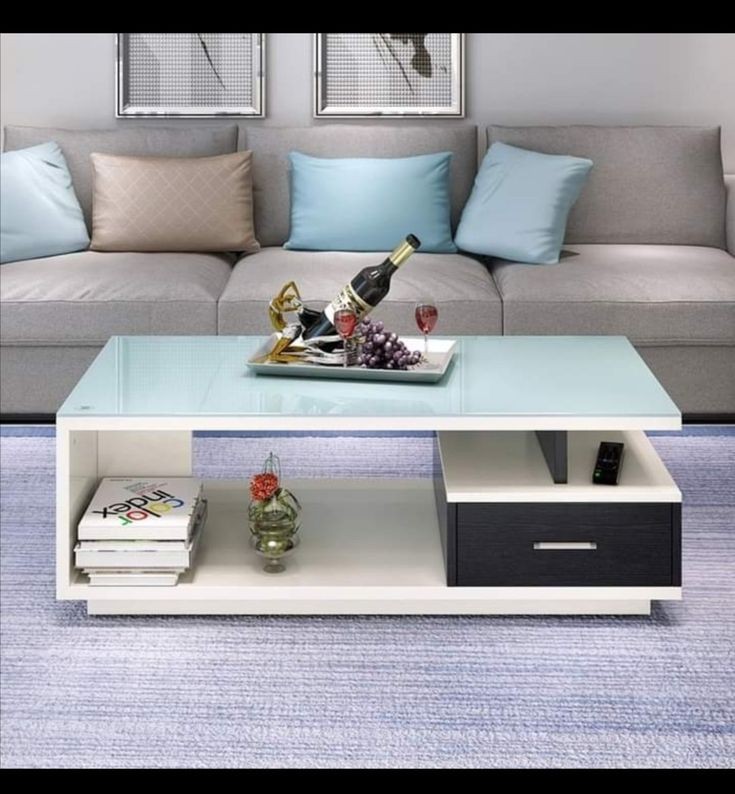 Coffee Table - 40 x 50 x 100 cm - White & Black - CT10
