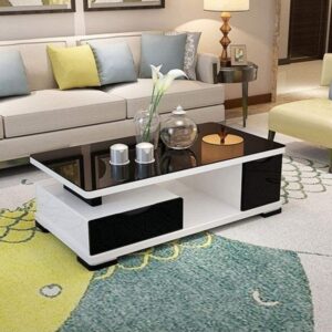 Coffee Table - 40 x 50 x 100 cm - Black & White - CT2