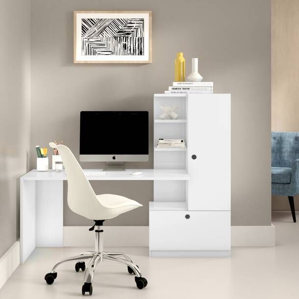 Desk - 160 x 120 x 50 cm - White - MA23