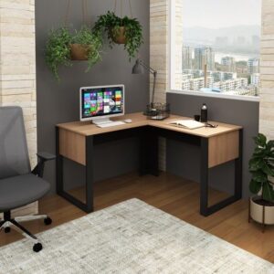 Desk - 80 x 120 x 50 cm - Black & Wood - MA5