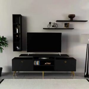 Tv Unit - 50 x 40 x 160 cm - Black - MT113