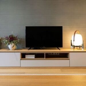 Tv Unit - 40 x 35 x 160 cm - White & Wood - MT33
