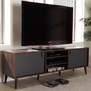 Tv Unit - 50 x 40 x 160 cm - Grey & Wood - MT36