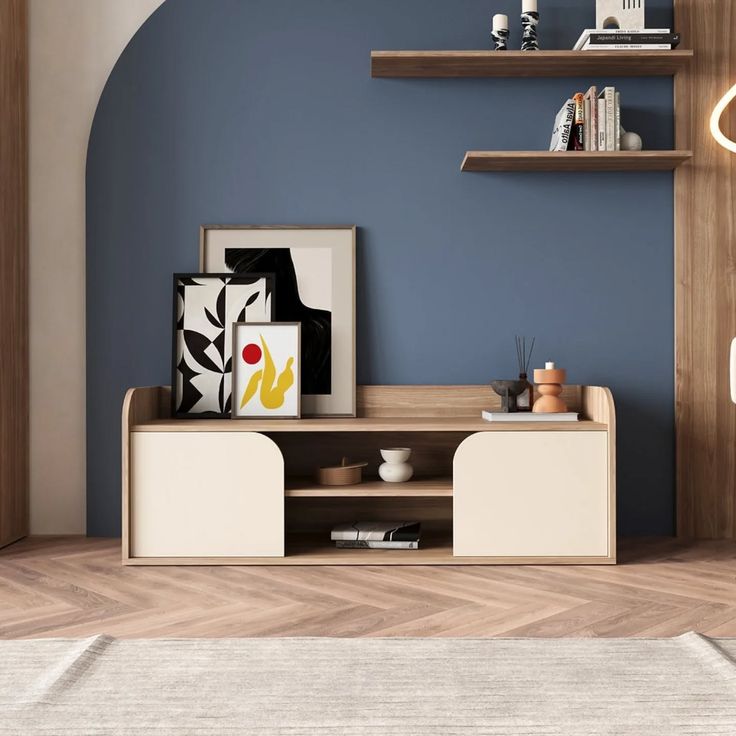 Tv Unit - 50 x 40 x 160 cm - Woody & White - MT59