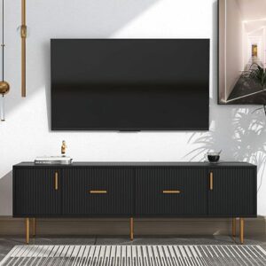 Tv Unit - 50 x 40 x 200 cm - Black & Gold - MT64