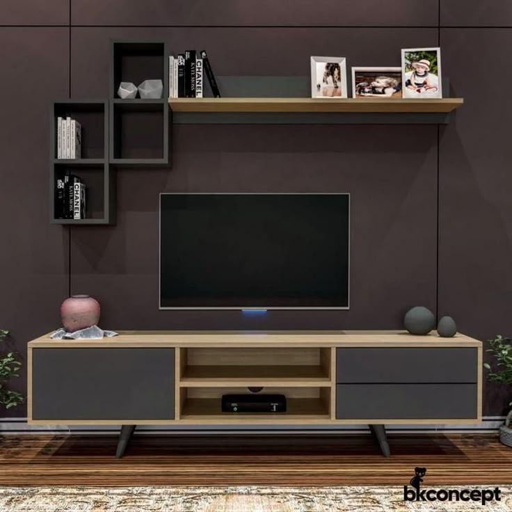 Tv Unit - 50 x 40 x 180 cm - Woody & White - MT65