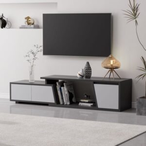 Tv Unit - 45 x 40 x 180 cm - Black & Grey - MT78