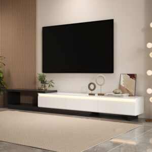 Tv Unit - 40 x 40 x 250 cm - Black & White - MT79