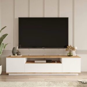 Tv Unit - 50 x 35 x 150 cm - White & Wood - MT9