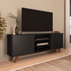 Tv Unit - 60 x 30 x 150 cm - Black & Wood - MT93