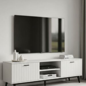 Tv Unit - 50 x 40 x 160 cm - Black & White - MT98