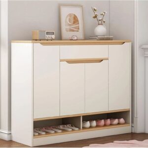 Shoe Rack - 110 x 140 x 40 cm - White & Wood - SC11