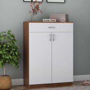 Shoe Rack - 110 x 80 x 40 cm - White & Wood - SC24