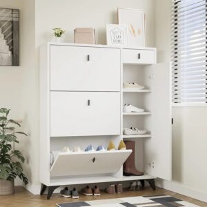 Shoe Rack - 125 x 100 x 30 cm - White - SC27