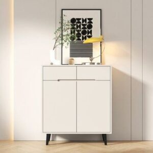 Shoe Rack - 110 x 80 x 40 cm - Light Grey & White - SC29