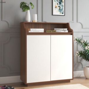 Shoe Rack - 110 x 80 x 40 cm - White Wood - SC34