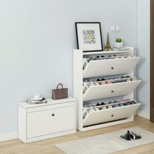 Shoe Rack - 110 , 55 x 80 , 80 x 30 , 35 cm - White - SC41
