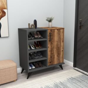 Shoe Rack - 100 x 80 x 40 cm - Woody & Grey - SC56