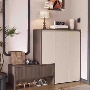 Shoe Rack - 110 x 140 x 35 cm - Wood & Off-White - SC70