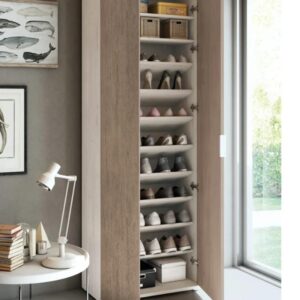 Shoe Rack - 200 x 80 x 40 cm - White & Wood - SC86