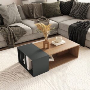 Coffee Table - 40 x 50 x 100 cm - Grey & Wood - CT4