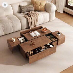 Coffee Table - 40 x 70 x 120 cm - Wood & Black - CT41