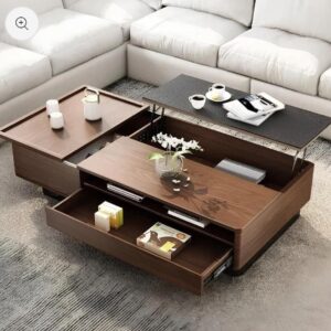 Coffee Table - 40 x 70 x 120 cm - Wood & Black - CT42