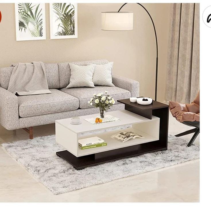 Coffee Table - 40 x 50 x 100 cm - Wood & White - CT52