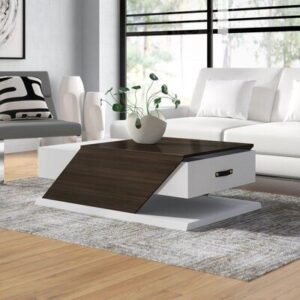 Coffee Table - 40 x 50 x 100 cm - Wood & White - CT57