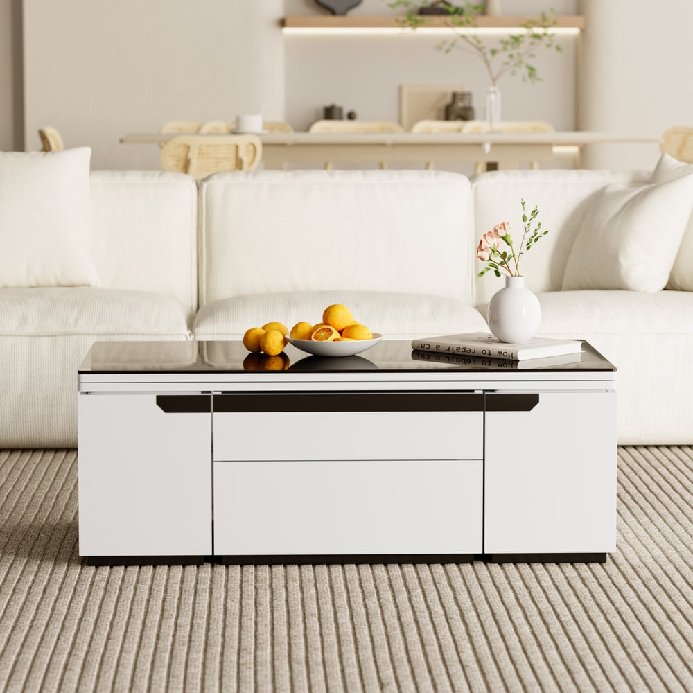Coffee Table - 50 x 70 x 140 cm - Black & White - CT62 - Image 2