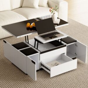 Coffee Table - 50 x 70 x 140 cm - Black & White - CT62