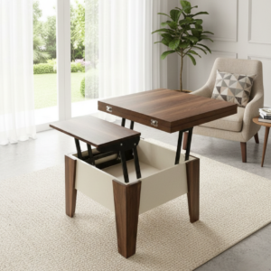 Coffee Table - 50 x 70 x 70 cm - Wood & White - CT74