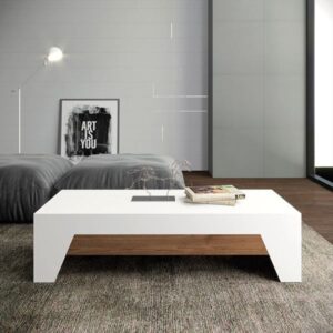 Coffee Table - 45 x 60 x 120 cm - Wood & White - CT76